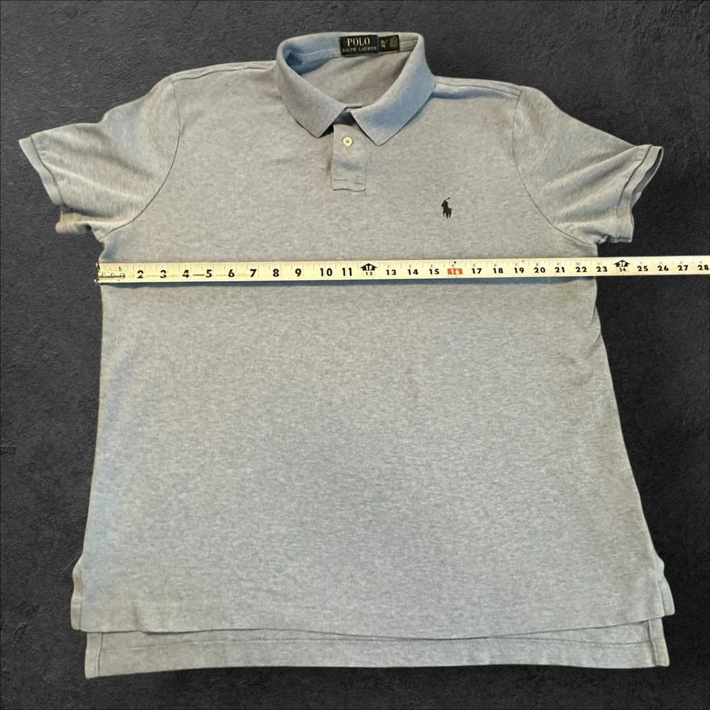Polo Ralph Lauren Short Sleeve Polo Shirt Men's XL Heathered Blue - Read!‎